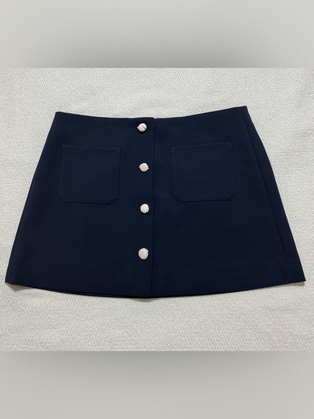 J.Crew Size 10 Fairfax mini button-front skirt in four-season stretch navy - Picture 4 of 12